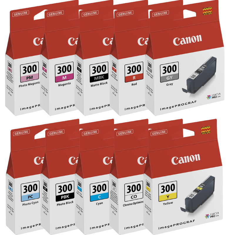 Lucia Inks Canon imagePROGRAF LUCIA Pro PFI-300 Ink Cartridge 10 Set| SuperOffice