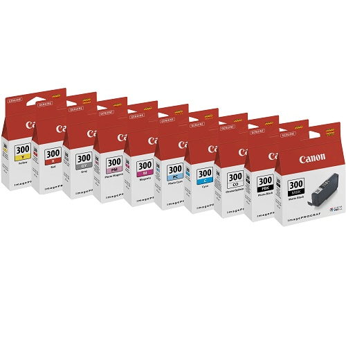 Canon imagePROGRAF LUCIA Pro PFI-300 Ink Cartridge 10 Inks Whole Set GENUINE PFI-300 Set - SuperOffice
