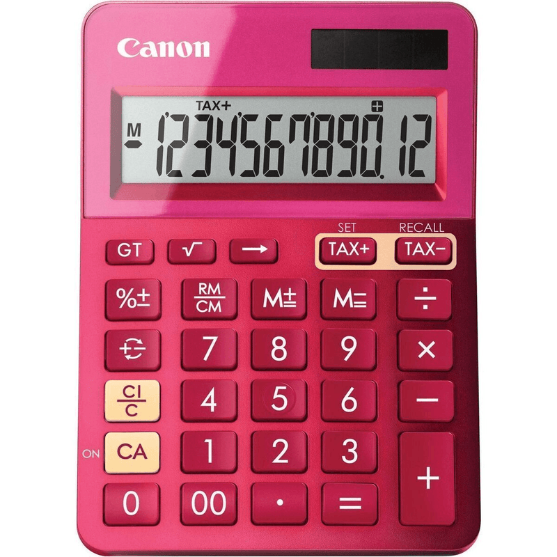 Canon LS-123M Calculator 12 Digit Dual Power Solar Metallic Pink LS123KMPK - SuperOffice