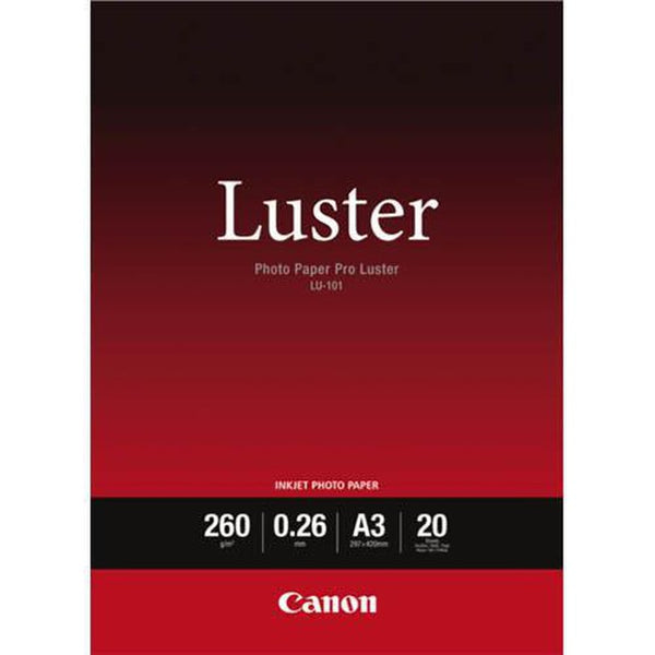 Canon Luster Photo Paper Pro 260Gsm A3 Pack 20 LU101A3 - SuperOffice