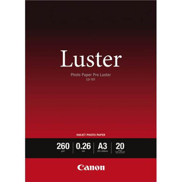 Canon Luster Photo Paper Pro 260Gsm A3 Pack 20 LU101A3 - SuperOffice
