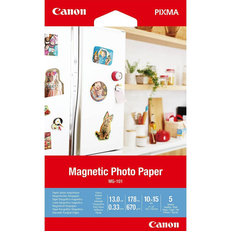 Canon MG-101 Magnetic Photo Paper 670GSM 4x6" Inch White Pack 5 Pixma MG-101 - SuperOffice