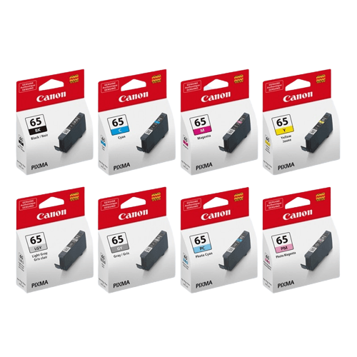 Canon PIXMA CLI-65 Ink Cartridges 8 Inks Whole Set for PRO-200 Printer Genuine Original CLI-65 Set (8) - SuperOffice