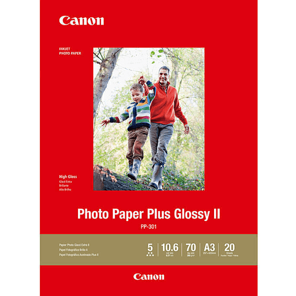 Canon PP301 Glossy Photo Paper Plus 265GSM A3 Pack 20 Sheets White PP301A3 - SuperOffice