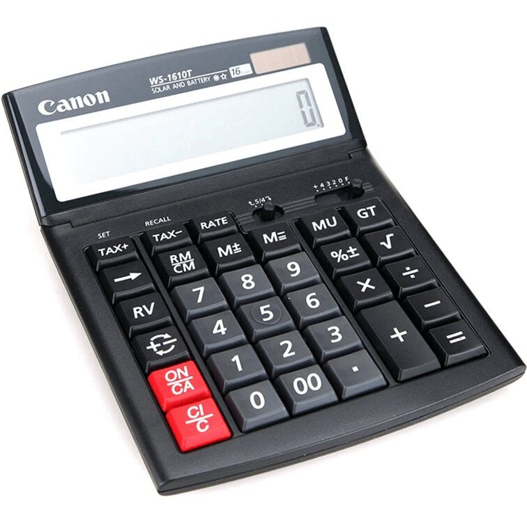 Canon WS-1210T Calculator Desktop Solar Battery 12 Digits Large Black WS-1210T - SuperOffice