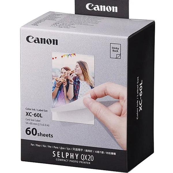 Canon XC-60L Sticky Photo Paper Label & Ink Cassette Set 60 Sheets ...