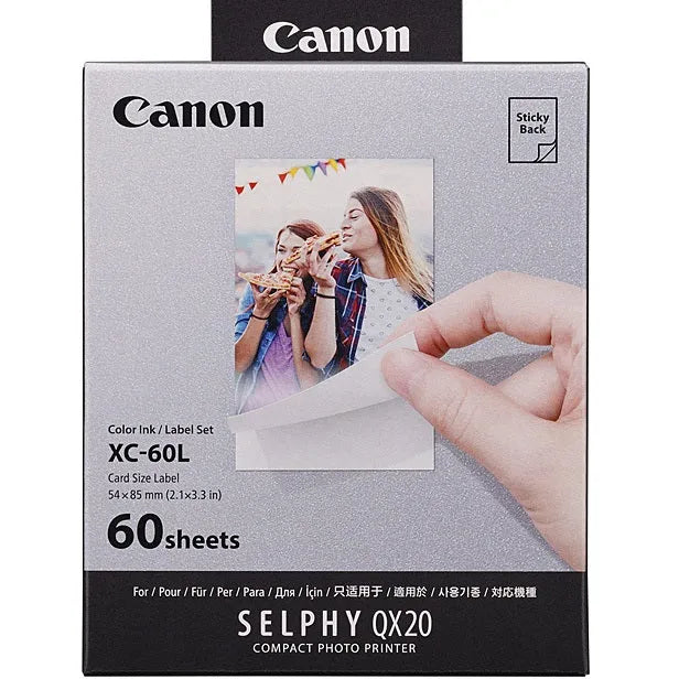 Canon XC-60L Sticky Photo Paper Label & Ink Cassette Set 60 Sheets XC-60L - SuperOffice