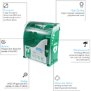 CardiAct AED/Defibrillator Alarmed Outdoor Weatherproof Cabinet Case Box CC-100 - SuperOffice
