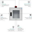 CardiAct AED/Defibrillator Alarmed Strobe Lights Cabinet Case Box CC-50 - SuperOffice