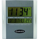 Carven Digital Clock 210mm Temperature Date Silver Grey CLDIGITAL - SuperOffice