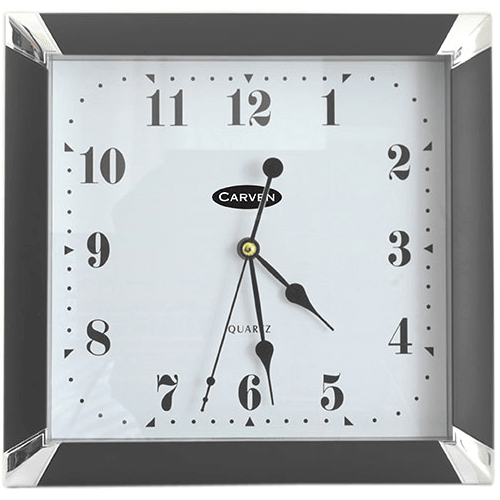 Carven Wall Clock Square Black Frame 0346040 - SuperOffice