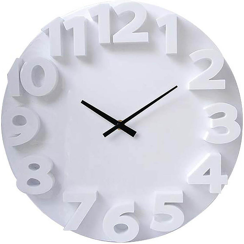 Carven Wall Clock With Fashion 3D Numbers 350Mm White CL350F3D - SuperOffice