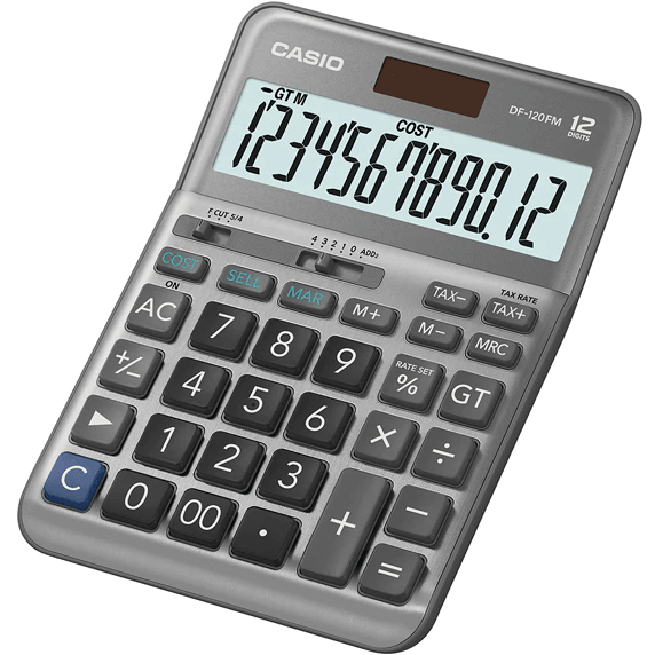 Casio DF-120FM Desktop Calculator 12 Digit Tax DF120FM - SuperOffice