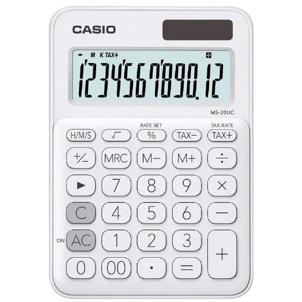Casio MS20UCWE Desk Calculator 12 Digit White CAMS20UCWE - SuperOffice