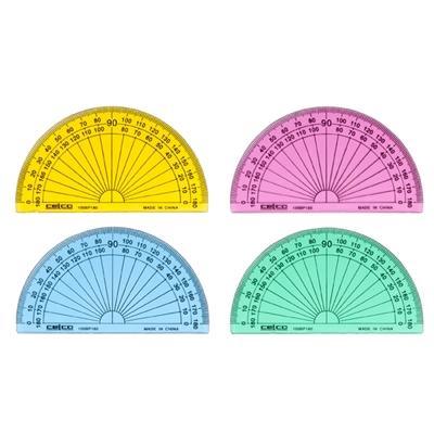 Celco 180 Degree Protractor 100Mm Assorted Colours Box 50 0102428 - SuperOffice