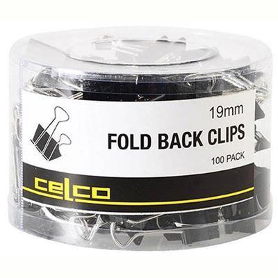 Celco Foldback Clip 19Mm Pack 100 0364191 - SuperOffice