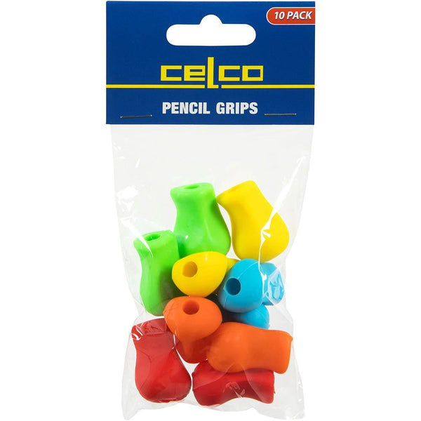 Celco Pencil Grips 10 Pack Assorted Colours 30004 - SuperOffice