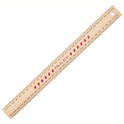 Celco Ruler Wooden Double Sided Polished Red 300Mm 0321750 - SuperOffice