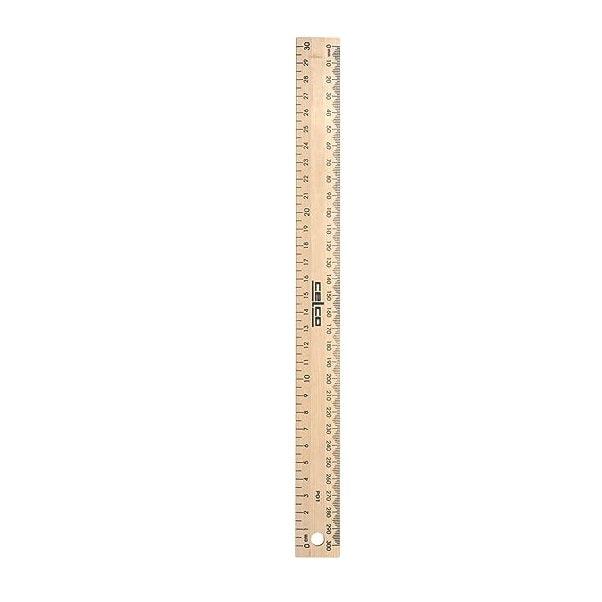 Celco Ruler Wooden Polished Drilled 300mm 30cm 25 Pack Bulk 0331910 (25 Pack) - SuperOffice