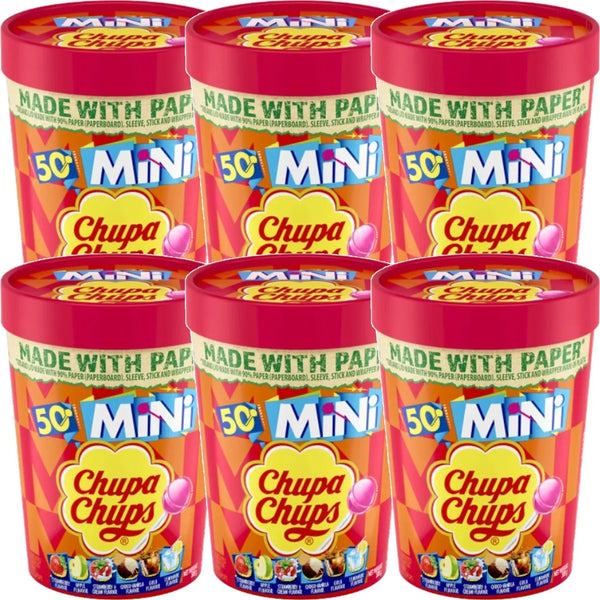 Chupa Chups Best Of Mini Lollipops Paper Tube of 50 6 Pack 6921211119531 - SuperOffice