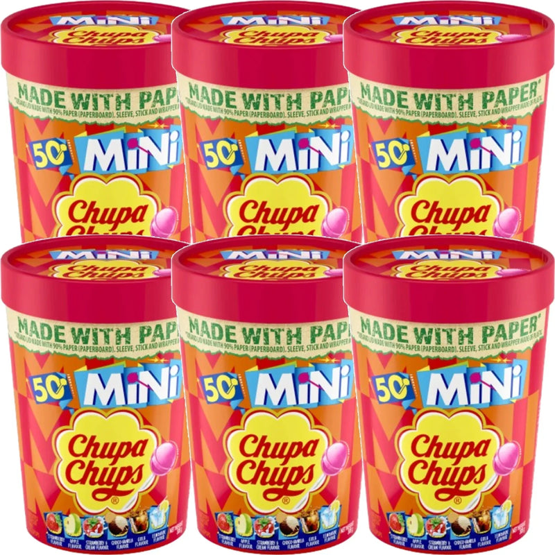 Chupa Chups Best Of Mini Lollipops Paper Tube of 50 6 Pack 6921211119531 - SuperOffice