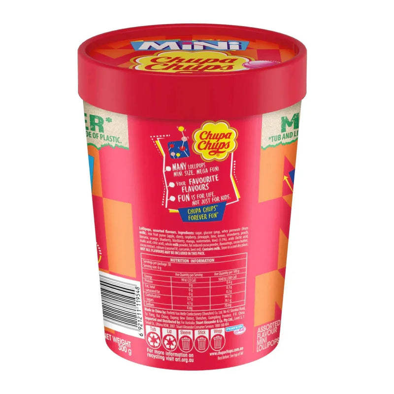 Chupa Chups Best Of Mini Lollipops Paper Tube of 50 6 Pack 6921211119531 - SuperOffice