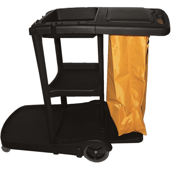 Cleanlink 3 Tier Janitor Cart With Lid Cleaning Trolley 12082 - SuperOffice