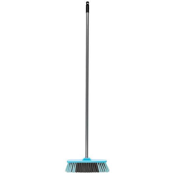 Cleanlink Broom Indoor Soft Bristle 12 (305Mm) Width With Aluminium Handle 12157 - SuperOffice