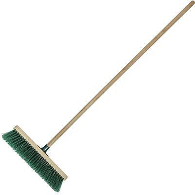 Cleanlink Outdoor Broom Hard Bristle Width With Wooden Handle Green 12124 - SuperOffice