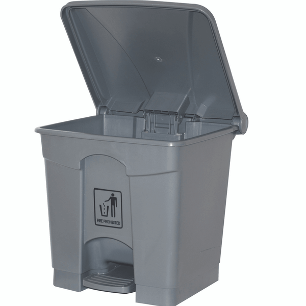Cleanlink Rubbish Bin With Pedal Lid 68 Litre Grey 12061 - SuperOffice