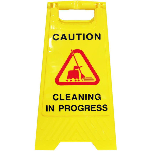 Cleanlink Safety Sign Cleaning In Progress 320 X 310 X 650Mm Yellow 12051 - SuperOffice