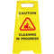 Cleanlink Safety Sign Cleaning In Progress 320 X 310 X 650Mm Yellow 12051 - SuperOffice