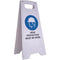 Cleanlink Safety Sign Head Protection Must Be Worn 320 X 310 X 650Mm White 12165 - SuperOffice