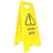 Cleanlink Safety Sign Work Area 320 X 310 X 650Mm Yellow 12162 - SuperOffice
