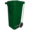 Cleanlink Trolley Garbage Bin Heavy Duty With Foot Pedal 120 Litre Green 12064 - SuperOffice