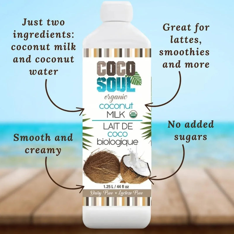 Coco Soul Organic Coconut Milk 1.25L 6 Pack Bottles 00011 (6 Pack) - SuperOffice