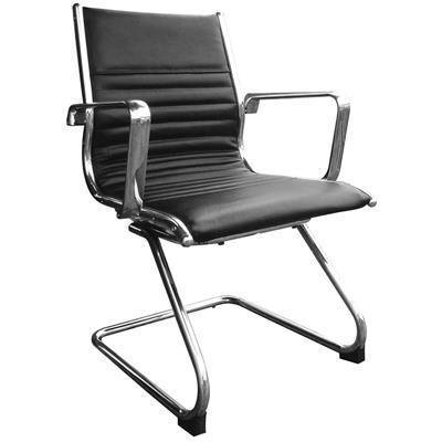 Cogra Cantilever Chair Leather Pu Black YS115C-BLK - SuperOffice