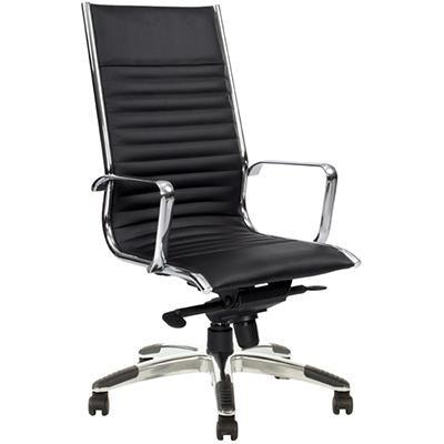 Cogra Office Chair High Back Leather Black YS115H-BLK - SuperOffice