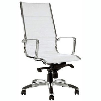 Cogra Office Chair High Back Pu White YS115H-WHT - SuperOffice