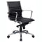 Cogra Office Chair Medium Back Leather Black YS115M-BLK - SuperOffice