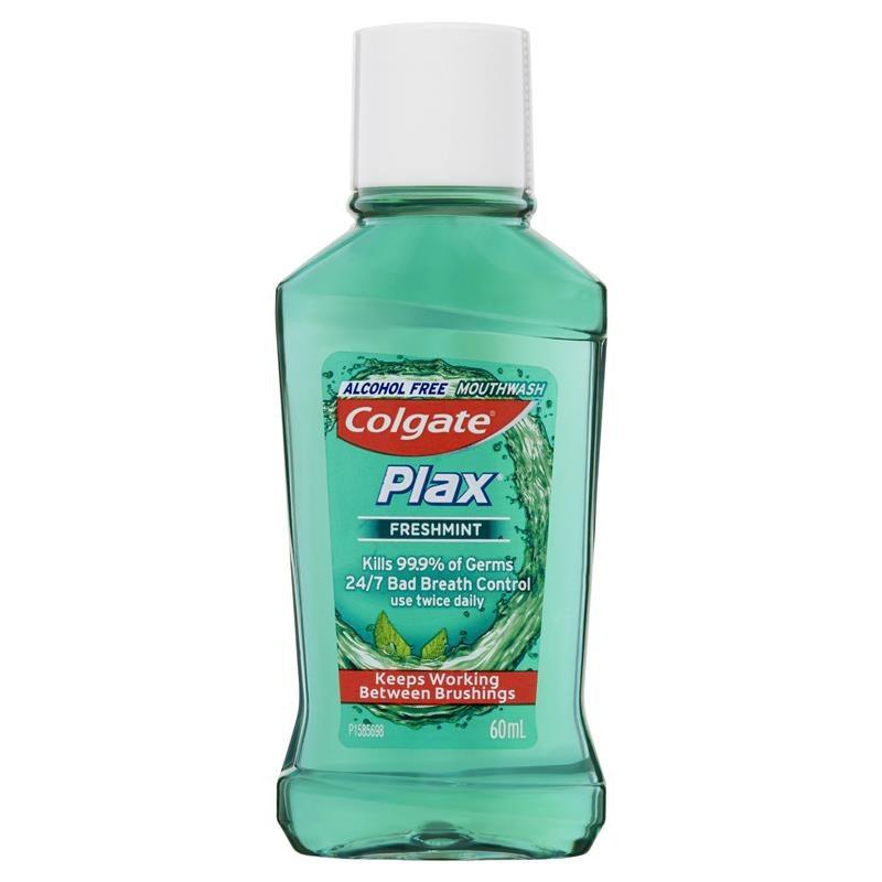 Colgate Travel Mouthwash Plax Freshmint 60mL Pack 4 Bulk 322994 - SuperOffice
