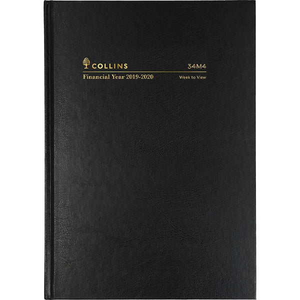 Collins 2019-2020 Financial Year Diary Week To View A4 Black 34M4.P99-2020 - SuperOffice