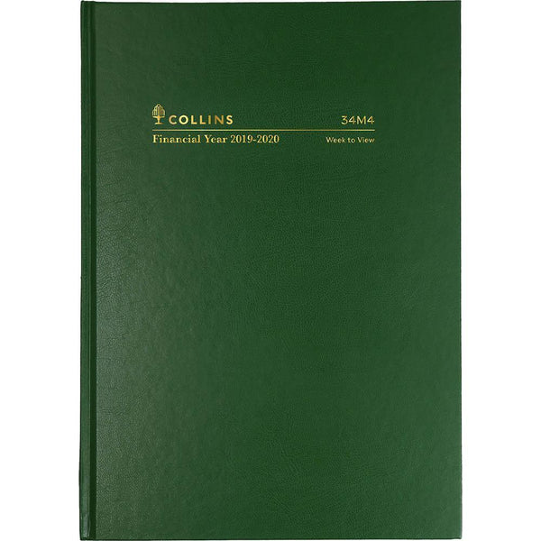 Collins 2019-2020 Financial Year Diary Week To View A4 Green 34M4.P40-2020 - SuperOffice
