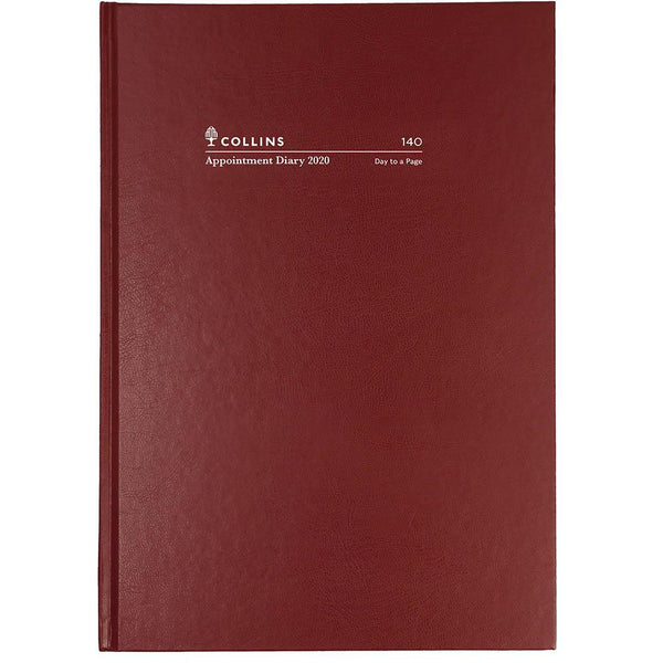 Collins 2020 Appointment Diary Day To Page Half Hourly A5 Burgundy 180.P78-20 - SuperOffice