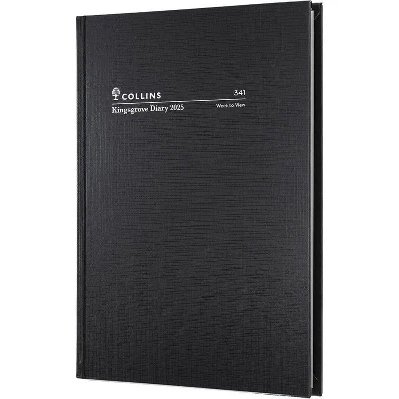 Collins 2025 Kingsgrove Hard Cover Week to View Diary Planner Black 341.P99-25 - SuperOffice