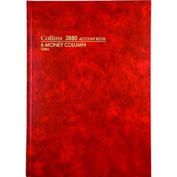 Collins 3880 Series Account Book 6 Money Column 84 Leaf A4 Red 10884 - SuperOffice