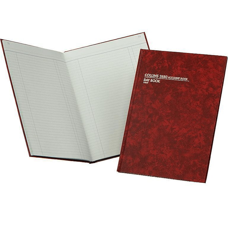Collins 3880 Series Account Book Day Book Paged 84 Leaf A4 Red 10849 - SuperOffice