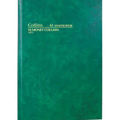 Collins 61 Series Analysis Book 10 Money Column 84 Leaf A4 Green 13075 - SuperOffice