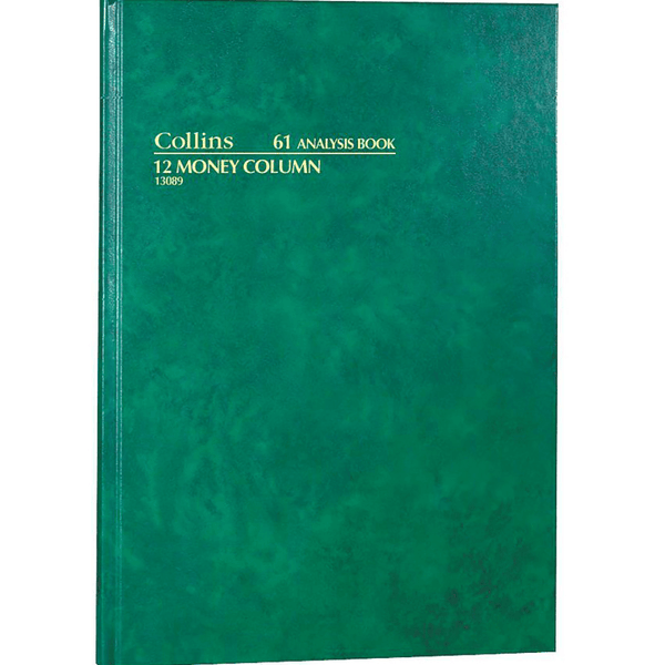 Collins 61 Series Analysis Book 12 Money Column 84 Leaf A4 Green 13089 - SuperOffice