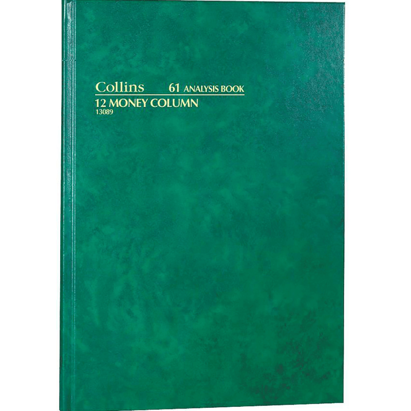 Collins 61 Series Analysis Book 12 Money Column 84 Leaf A4 Green 13089 - SuperOffice